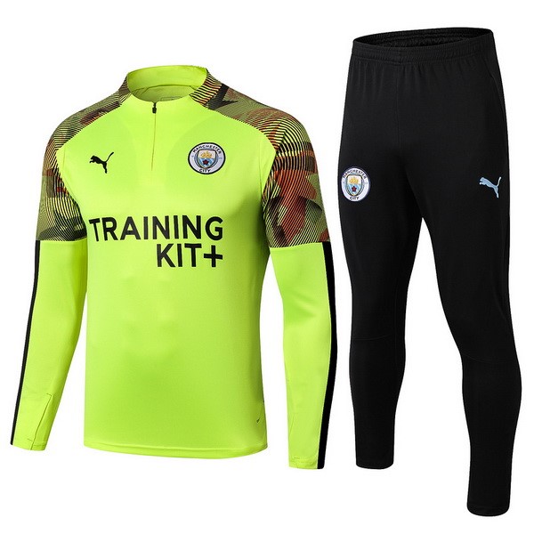 Replicas Chandal Niños Manchester City 2019/20 Verde Fluorescente Negro